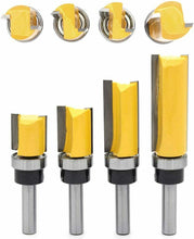 Carica l'immagine nel visualizzatore di Gallery, DingGreat 4Pcs Fresa a Taglienti Diritti per Rifilare con Cuscinetto, con codolo