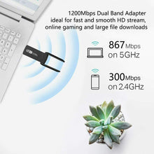 Carica l'immagine nel visualizzatore di Gallery, Chiavetta USB 3.0, WiFi 1200Mpbs, Adattatore Antenna 5 dBi Dual Band, 802.11ac