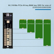Carica l'immagine nel visualizzatore di Gallery, Yehua M.2 NVME SSD adattatore USB 3.1 Gen 2 a PCI-e m-Key Solid State...