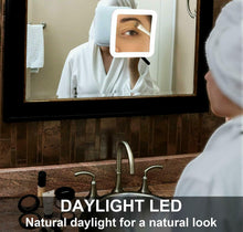 Carica l'immagine nel visualizzatore di Gallery, Specchio Ingranditore per Trucco 10x con Luce LED e Ventosa Potente