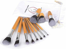 Carica l'immagine nel visualizzatore di Gallery, Pennelli Make up in Bambù - 12 pennelli trucco naturali - Set di pennelli...