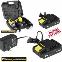 Carica l'immagine nel visualizzatore di Gallery, Bakaji Power Tools Trapano Avvitatore a Batteria al LITIO in Valigetta...