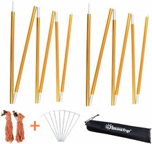Carica l'immagine nel visualizzatore di Gallery, TRIWONDER Pali di Supporto per Tenda, Aste in Lega Oro (2,4 M) + Accessori