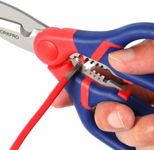 Carica l'immagine nel visualizzatore di Gallery, WORKPRO Forbice per Elettricisti con Funzione Spelacavi 2 in 1, 150 mm