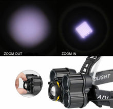 Carica l'immagine nel visualizzatore di Gallery, Torcia da testa frontale a LED ricaricabile USB impermeabile, LED 20000 lm