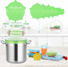Carica l'immagine nel visualizzatore di Gallery, 13 x Coperchi estensibili in silicone, Rotondi e rettangolari, Per alimenti vari