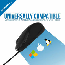 Carica l'immagine nel visualizzatore di Gallery, Mini Mouse da portatile Viaggio USB Sabrent con cavo retrattile, 1200 DPI, Nero