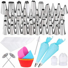 Carica l'immagine nel visualizzatore di Gallery, 50 x Punte in acciaio inox per sac a poche per decorazione torte pasticceria