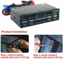 Carica l'immagine nel visualizzatore di Gallery, Hub USB 3.0 da 3.5'', Pannello Frontale Porte USB 3.0 SATA e lettore schede