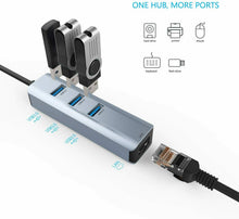 Carica l'immagine nel visualizzatore di Gallery, ABLEWE Hub USB C a Ethernet, 4 in 1 Tipo C a RJ45 Adattatore C 4 1