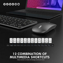 Carica l'immagine nel visualizzatore di Gallery, Inphic - Set di tastiera e mouse wireless ricaricabili, ultra sottile e Grey