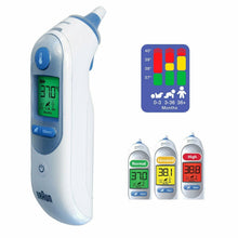 Carica l'immagine nel visualizzatore di Gallery, Termometro auricolare a infrarossi per neonati Braun ThermoScan+ 21 coprilenti