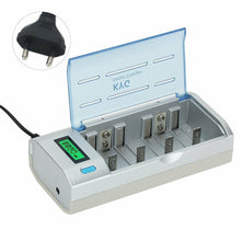 Carica l'immagine nel visualizzatore di Gallery, Caricabatterie per Pile Ricaricabili Stilo AA/AAA/D/C/9V Con Display LCD