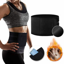 Carica l'immagine nel visualizzatore di Gallery, Fascia snellente dimagrante in neoprene per addominali busto, Uomo e donna, Nero