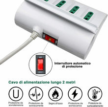 Carica l'immagine nel visualizzatore di Gallery, Extrastar Multipresa da Scrivania/Tavolo con 2 Presa 6 Prese -2 USB, Bianco