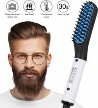 Carica l'immagine nel visualizzatore di Gallery, Pettine elettrico lisciante per barba e capelli, Piastra per capelli barba uomo