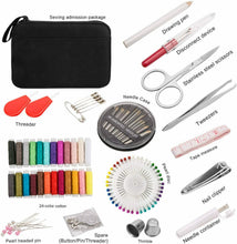 Carica l'immagine nel visualizzatore di Gallery, Accessori da cucito con custodia portatile, Kit completo con aghi fili 92 pezzi