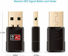 Carica l'immagine nel visualizzatore di Gallery, Mini Ricevitore USB WiFi, Dual Band 2.4 / 5GHz Adattatore di Rete Wireless 600mb