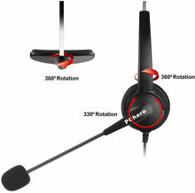 Carica l'immagine nel visualizzatore di Gallery, Cuffie Regolabili per Telefono Fisso con Spina 4-Pin RJ9 e Microfono integrato
