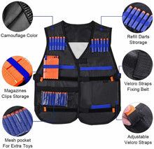 Carica l'immagine nel visualizzatore di Gallery, 2 x Gilet tattico, Gioco con pistole compatibile per accessori Nerf + 80 dardi