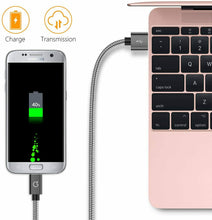 Carica l'immagine nel visualizzatore di Gallery, Gritin Cavo Micro USB, [3 Pezzi:1m,1.5m,2m] Nylon Intrecciato USB Grigio