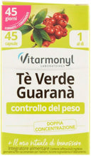 Carica l'immagine nel visualizzatore di Gallery, 45 x Capsule di integratore di Tè verde e Guaranà, Vitarmonyl Controllo del peso