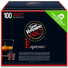 Carica l'immagine nel visualizzatore di Gallery, 100 x Capsule compatibili per Nespresso, Caffè Vergnano 1882, Espresso cremoso