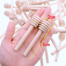 Carica l'immagine nel visualizzatore di Gallery, 50x Mini bastoncini di legno spargimiele, Cucchiaini da 8cm per vasetti di miele