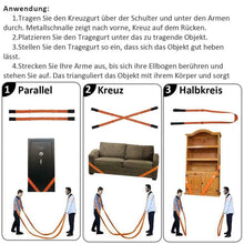 Carica l'immagine nel visualizzatore di Gallery, Cinghie di sollevamento e trasloco per 2 persone, cintura spalle e polso...