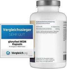 Carica l'immagine nel visualizzatore di Gallery, gloryfeel Integratore MSM Metilsulfonilmetano Zolfo Organico MSM 1600mg 6mesi