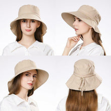 Carica l'immagine nel visualizzatore di Gallery, SIGGI Donna Estate Cappello Da Sole Tesa Largo Di Cotone Upf 50 + 1005_Kaki