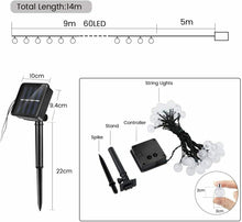 Carica l'immagine nel visualizzatore di Gallery, WOWDSGN Catena Luminosa Solare a LED da Esterno, Lunga 9M, a...
