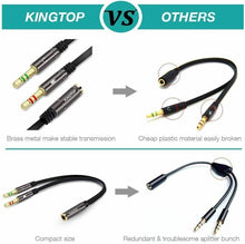 Carica l'immagine nel visualizzatore di Gallery, Sdoppiatore per cuffie e microfono, Adattatore splitter attacco jack 3.5 mm 3pin