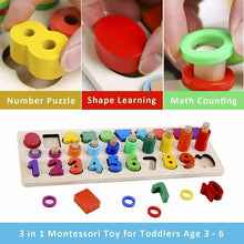 Carica l'immagine nel visualizzatore di Gallery, Gioco educativo in legno per bambini età pre scolare per imparare a contare, Set