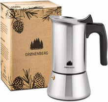 Carica l'immagine nel visualizzatore di Gallery, Groenenberg Moka 2 Tazze (100 ml) | Caffettiera Espresso Maker (Acciaio...