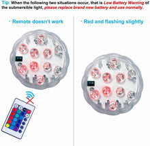 Carica l'immagine nel visualizzatore di Gallery, LED Sommergibili Con Telecomando 4 Pezzi,Luce LED Sommergibili, Impermeabile