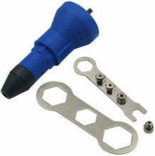Carica l'immagine nel visualizzatore di Gallery, Kit adattatore rivetto per trapano elettrico, con dado, Blu