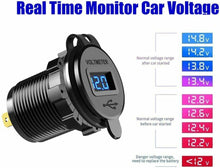 Carica l'immagine nel visualizzatore di Gallery, Presa USB doppia in Alluminio per auto, Sistema Quick charge 2.0 36 V 3A, 12/24V