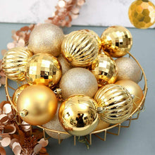 Carica l'immagine nel visualizzatore di Gallery, Palline di Natale 34 pezzi, decorazioni per alberi in plastica Oro