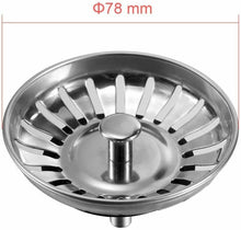 Carica l'immagine nel visualizzatore di Gallery, Tappo da 78 mm per lavello da cucina in acciaio INOX Ad incastro con guarnizione
