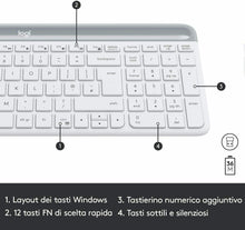Carica l'immagine nel visualizzatore di Gallery, Kit Tastiera e Mouse Wireless, Layout Italiano QWERTY, Logitech MK470