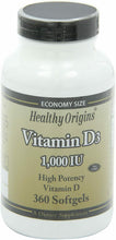 Carica l'immagine nel visualizzatore di Gallery, Healthy Origins Vitamin D-3 1000iu 360 softgels - Vitamina D3