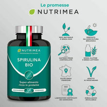 Carica l'immagine nel visualizzatore di Gallery, Nutrimea Spirulina BIO | 540 Compresse Con Proteine Vegetali | Alga It