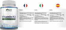 Carica l'immagine nel visualizzatore di Gallery, Vitamina K2 MK-7 200 mcg | 365 Compresse | Scorta Per 1 Anno | Vegan | NO OGM