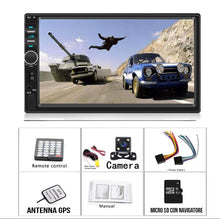 Carica l'immagine nel visualizzatore di Gallery, AUTORADIO CON NAVIGATORE STEREO AUTO 7 POLLICI 2DIN GPS MP5 AUX BLUETOOTH CAMERA