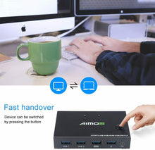 Carica l'immagine nel visualizzatore di Gallery, AIMOS Switch HDMI KVM 2 Porte USB Commutatore Supporto 4K @ 30Hz, Tasto di...