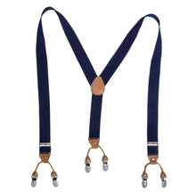 Carica l'immagine nel visualizzatore di Gallery, HBF Bretelle Uomo Eleganti con Papillon Nero 6 Clip Righe Vintage 5