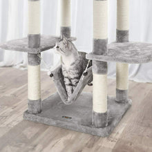 Carica l'immagine nel visualizzatore di Gallery, FEANDREA Tiragraffi, Albero per Gatti, con Amaca, Grigio Chiaro chiaro
