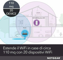 Carica l'immagine nel visualizzatore di Gallery, Ripetitore WiFi Extender Mesh Dual Band NETGEAR AC1750 EX6250, Porta Lan