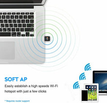 Carica l'immagine nel visualizzatore di Gallery, Mini Adattatore WiFi Dual Band 2.4 Ghz 5.8 Ghz, AC 600Mbps Rete Dongle Portatile